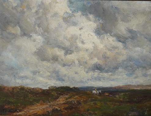 J.R. Slater, Impressionist oil on board, Stormy landscape, 33 x 42cm. Condition - good